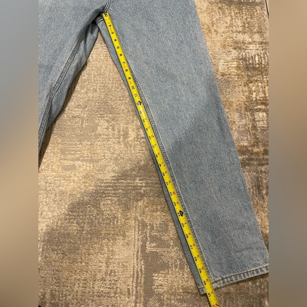 Calvin Klein Vintage 90s Straight Leg Jeans Light Wash High Rise Made USA Sz 12 - Picture 11 of 12